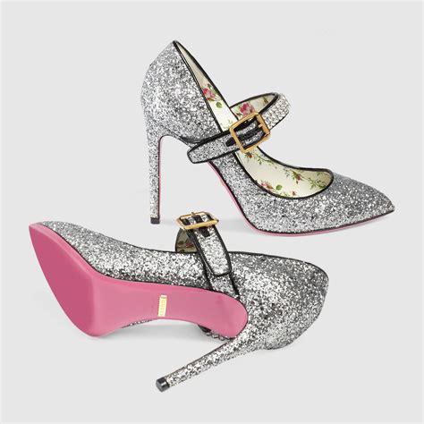 gucci sparkle slingback heels